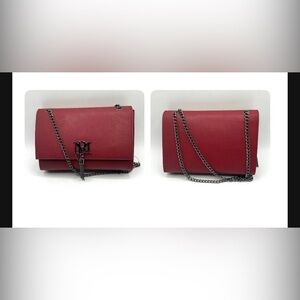 Badley Mischka, Vegan Leather, Elegant Red Chain Shoulder Bag, MSRP $129